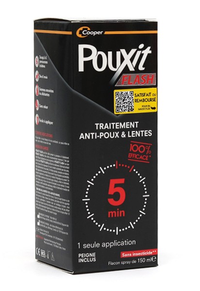 Pouxit Flash Traitement Anti-Poux et Lentes Spray 150ml